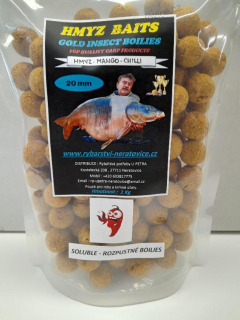 Soluble - rozpustné boilie - Hmyz/Mango/Chilli - 20mm - 1kg
